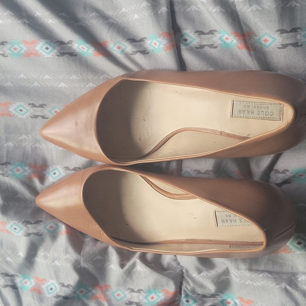Cole Han Tan leather heels I ve worn 3 times at most. Just too many shoes😅